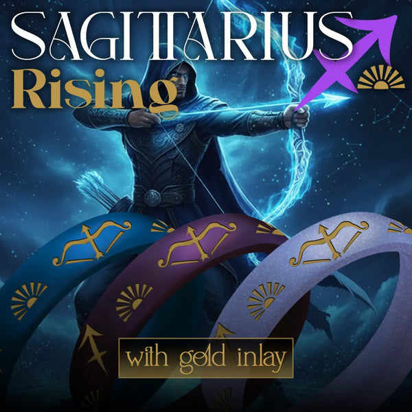 Sagittarius Rising Silicone Ring with Gold Inlay