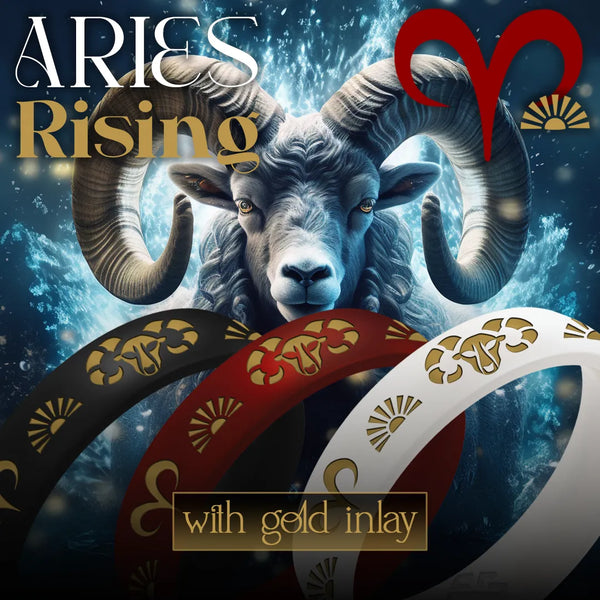 Aries Rising Silicone Ring with Gold Inlay