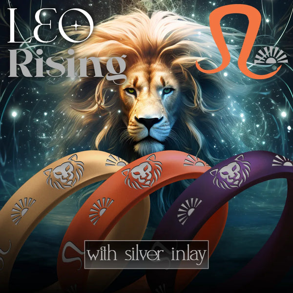 Leo Rising Silicone Ring with Silver Inlay
