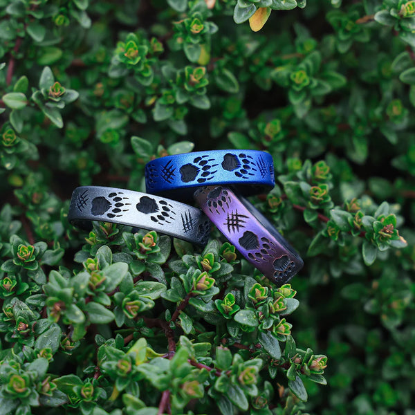 Bear Paws Silicone Ring on Dual Layer 6mm