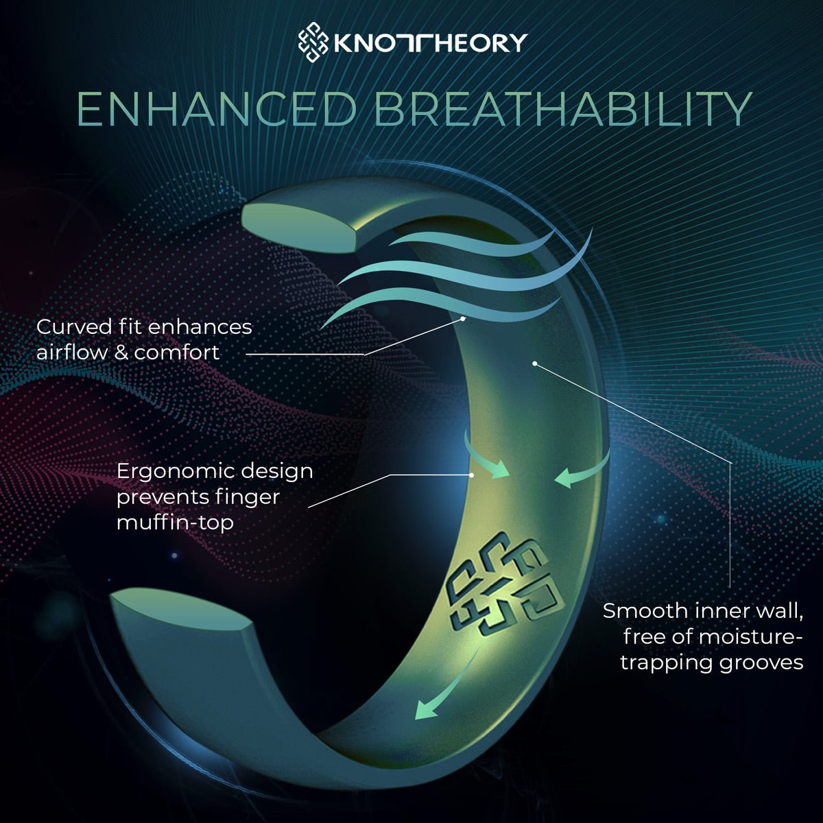 Blush Rose Gold Breathable Silicone Ring For Women - Knot Theory