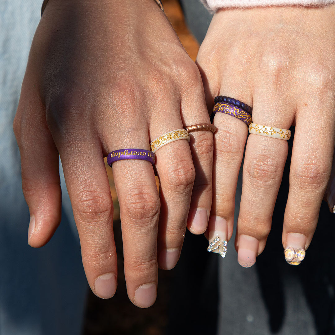 Custom Engraved Silicone Rings in Arc 4mm