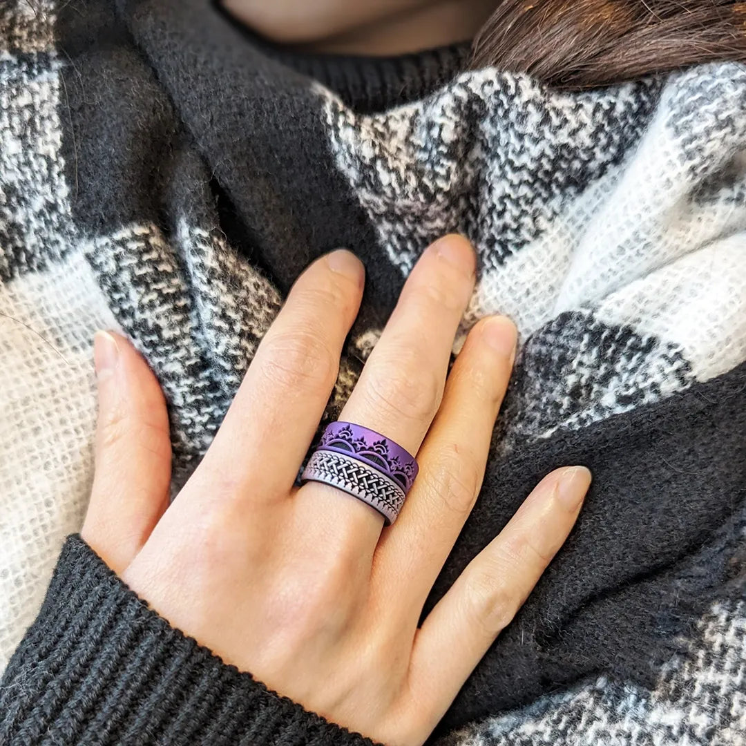 Crowns Silicone Wedding Ring on Dual Layer 6mm