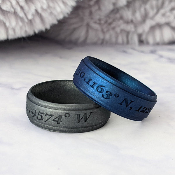 Custom Engraved Rise 8mm Silicone Ring