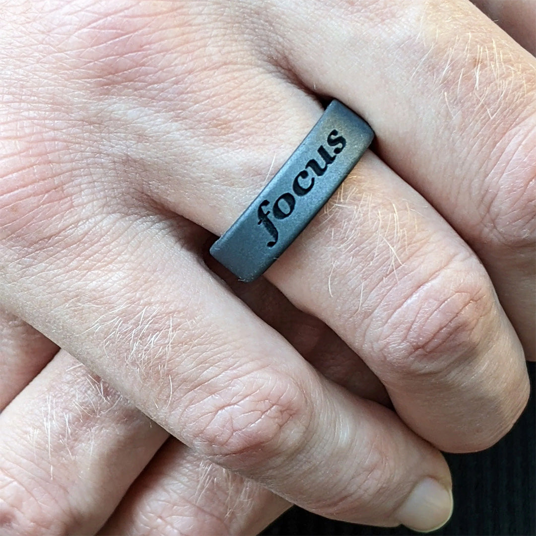 Custom Engraved Dual Layer Silicone Ring - Motivational Words, Mantras, Quotes, and More in 6mm