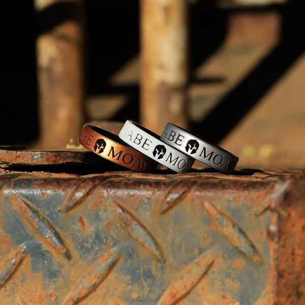 Molon Labe Warrior Silicone Ring on Dual Layer 6mm