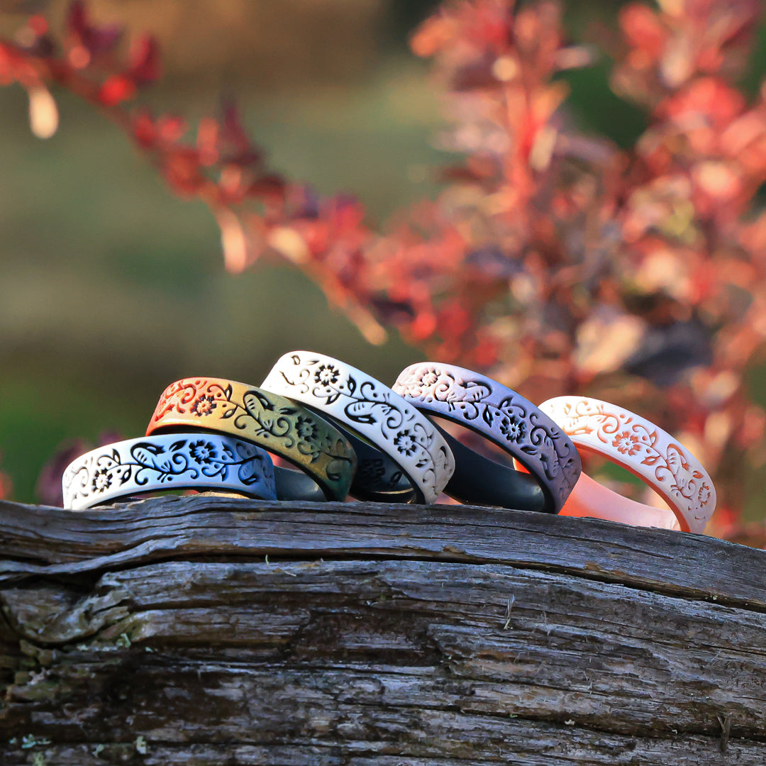 Nordic Bloom Silicone Ring on Dual Layer 6mm
