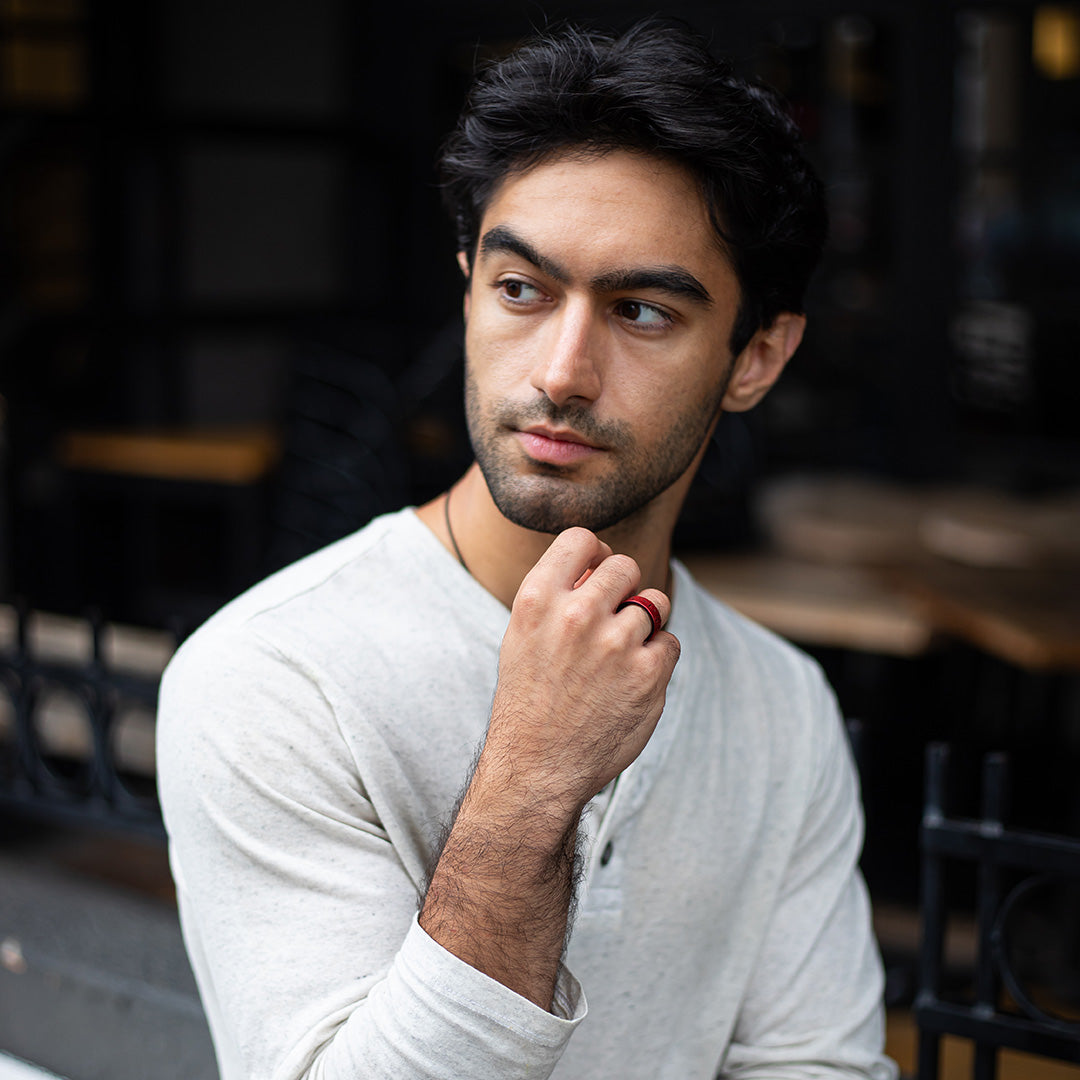 Eye of Horus & Ankh Silicone Ring on Dual Layer 6mm