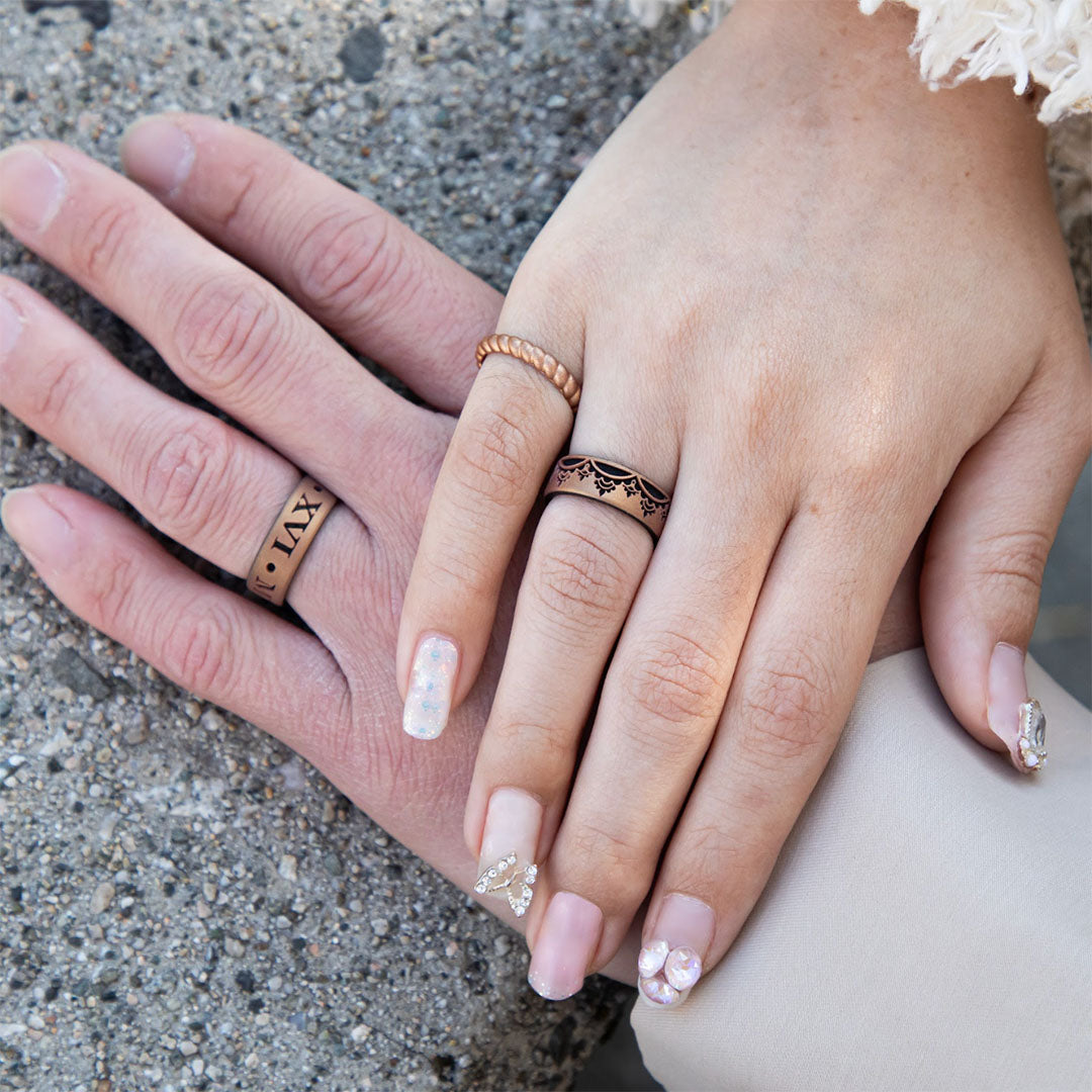 Dual Layer Silicone Ring Custom Engraved Engagement in 6mm