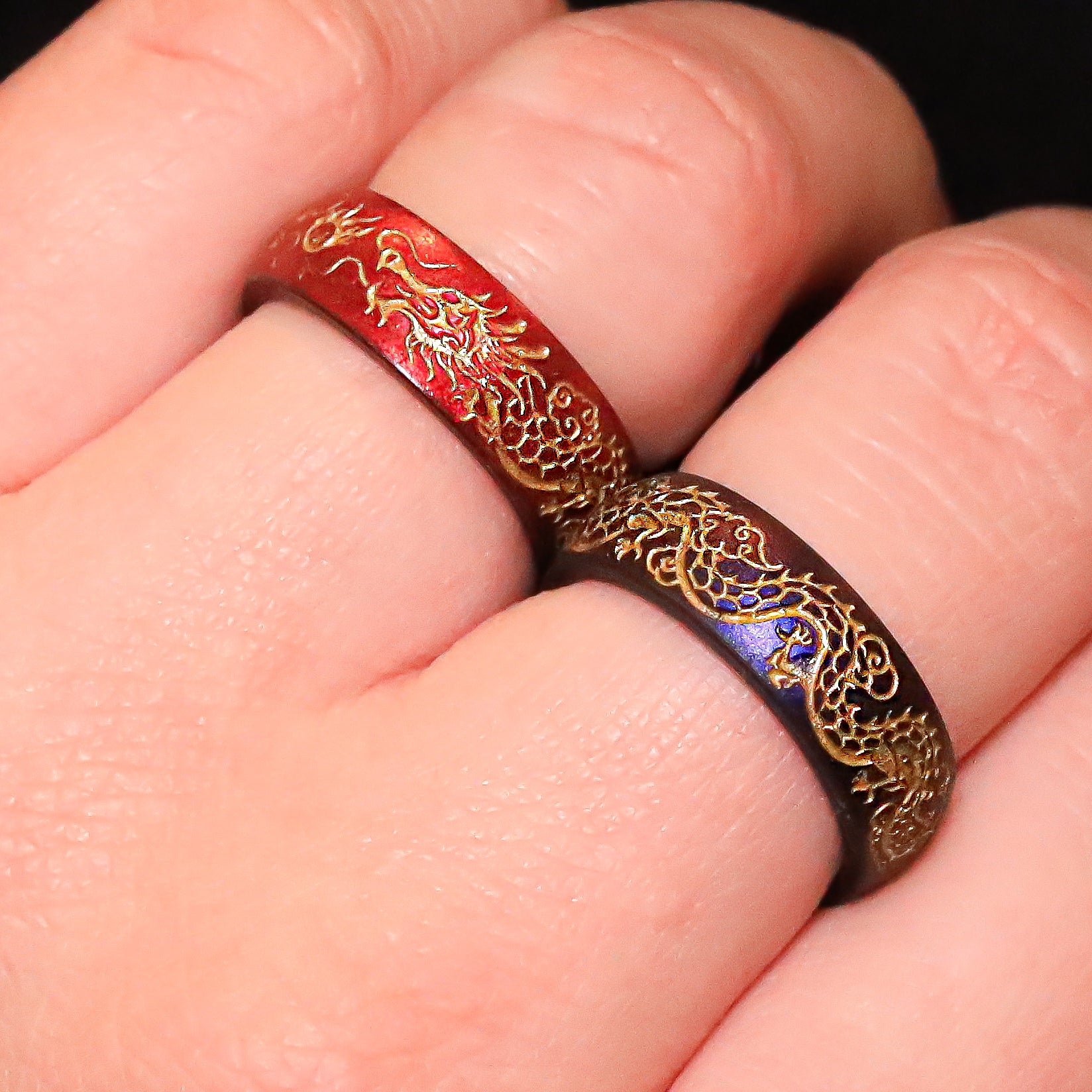 Gold Dragon Silicone Ring on Arc 6mm