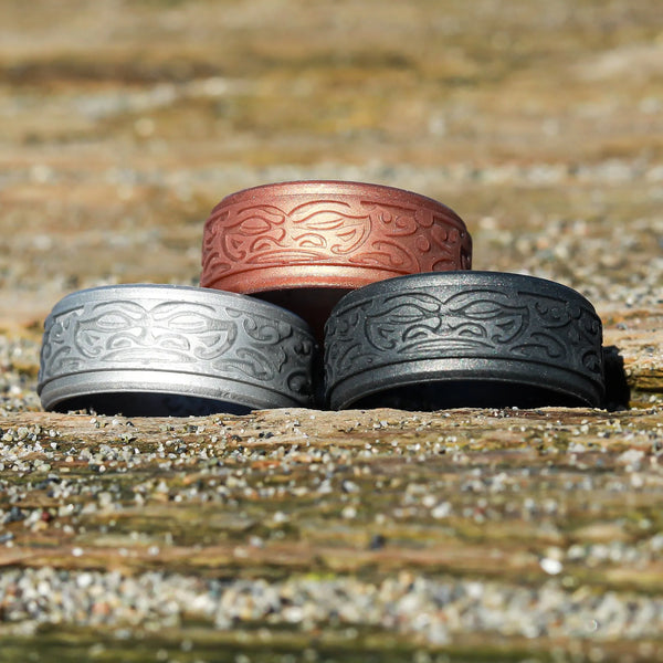 Warrior of Wisdom Tiki God Silicone Ring on Rise 8mm