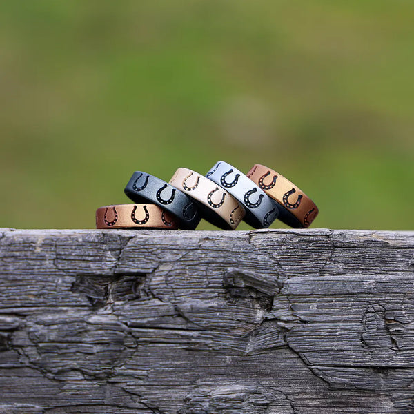 Lucky Horseshoe Silicone Ring on Dual Layer 6mm