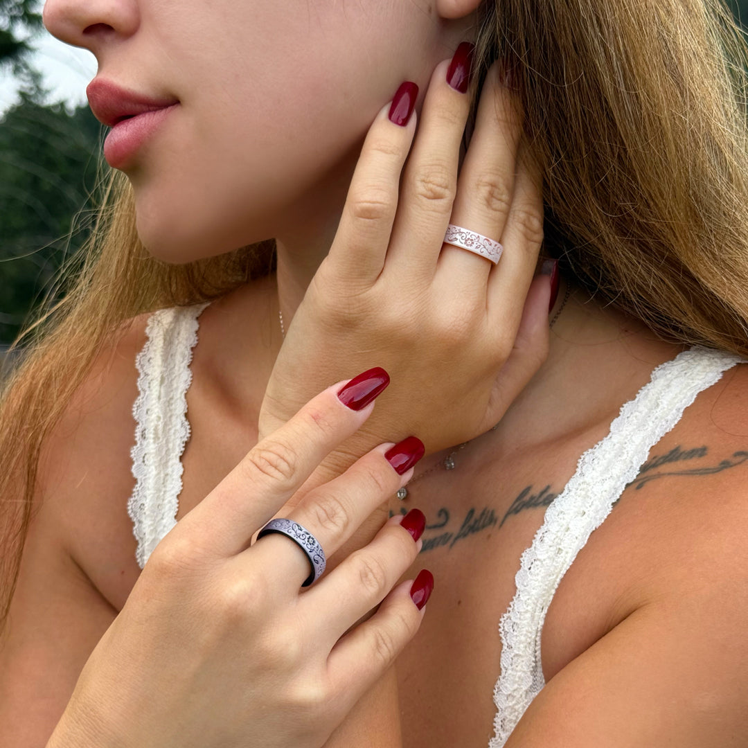 Nordic Bloom Silicone Ring on Dual Layer 6mm