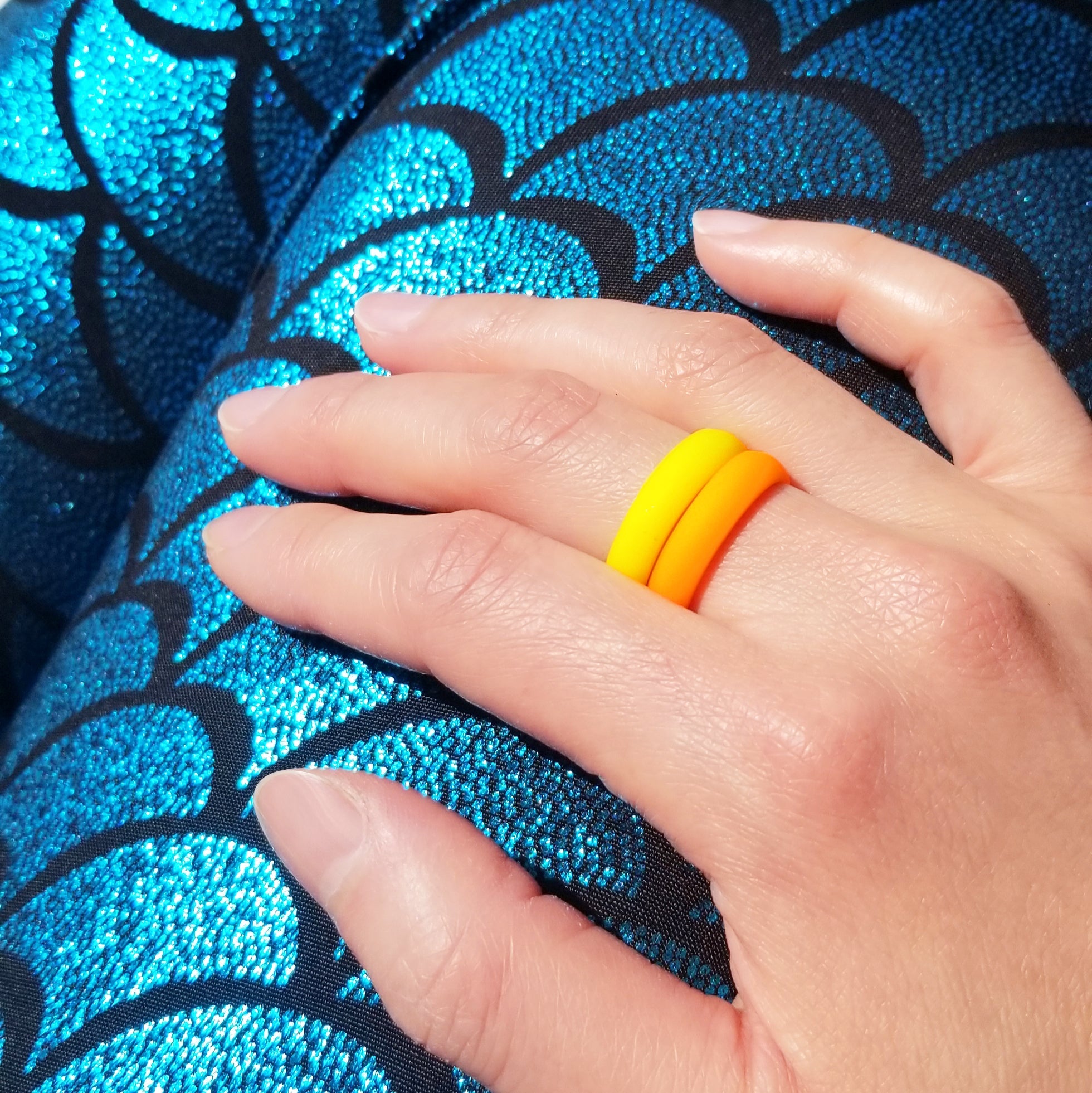 Neon Orange Breathable Silicone Ring - Knot Theory