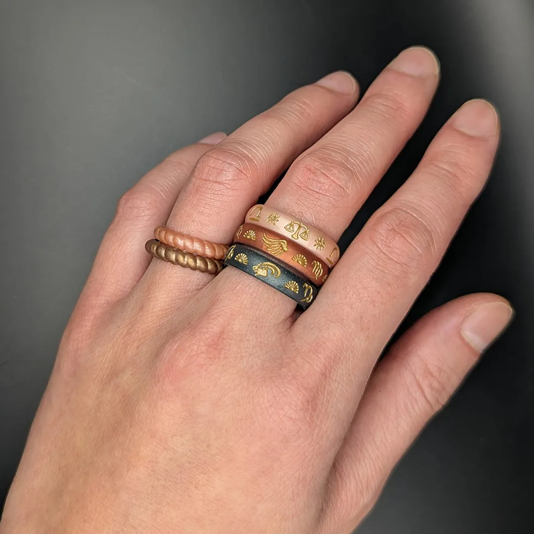 Scorpio Rising Silicone Ring with Gold Inlay