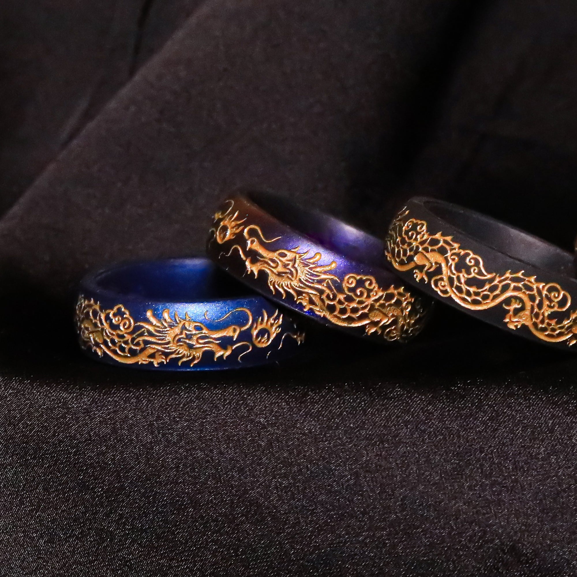 Gold Dragon Silicone Ring on Arc 6mm