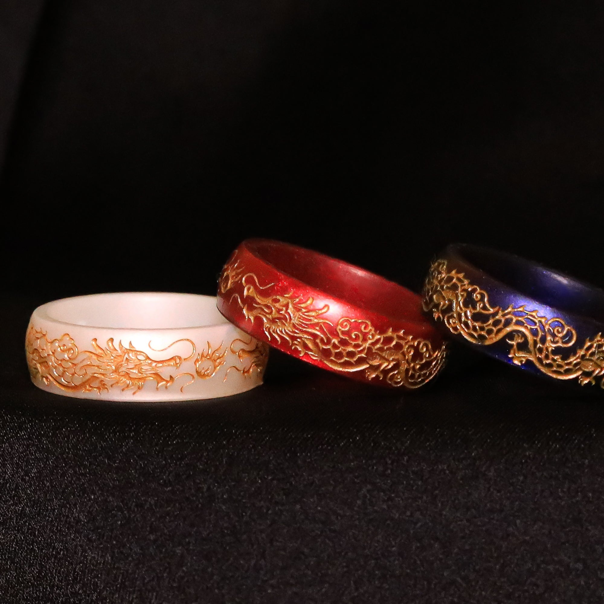 Gold Dragon Silicone Ring on Arc 6mm