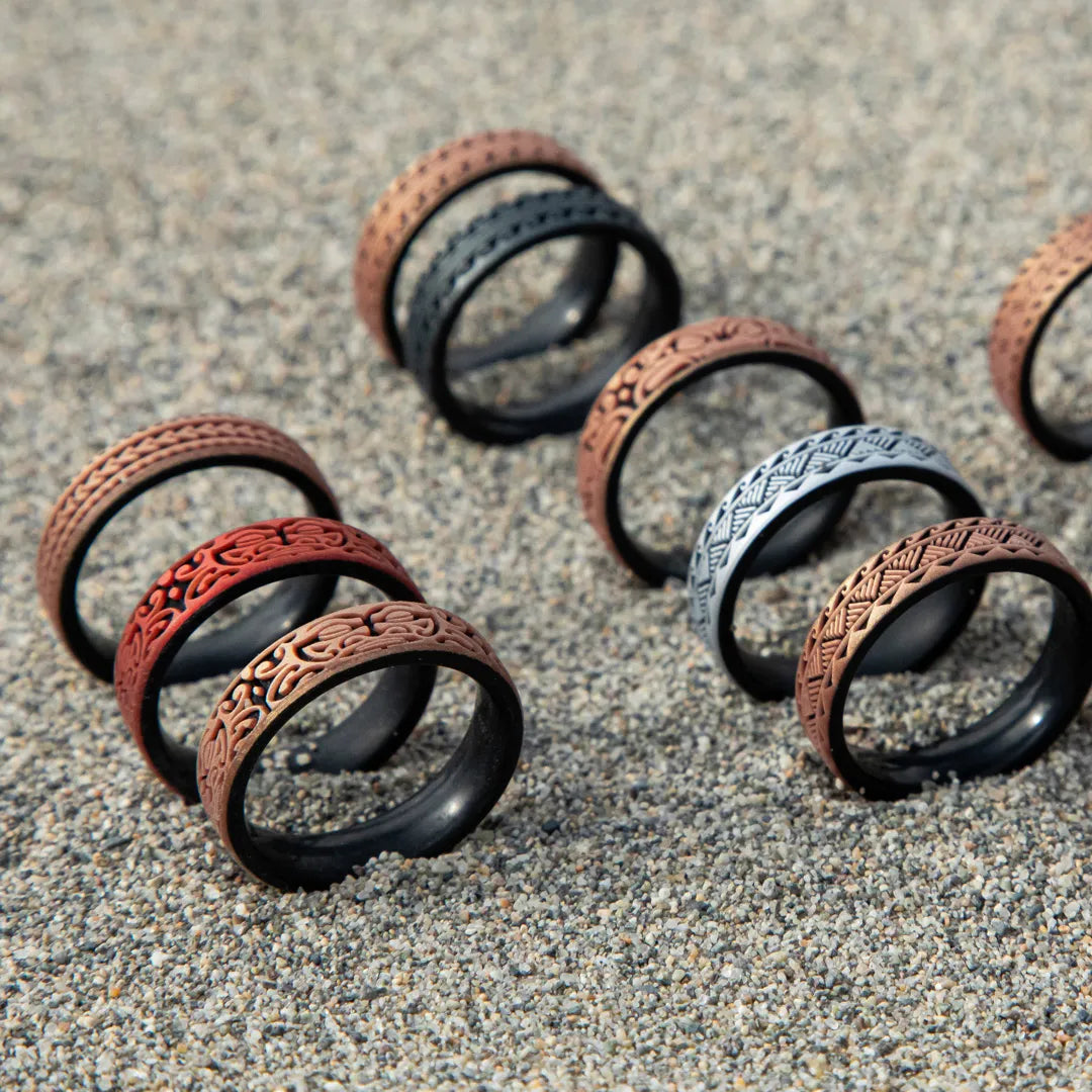 Warrior of Wisdom Silicone Ring on Dual Layer 6mm