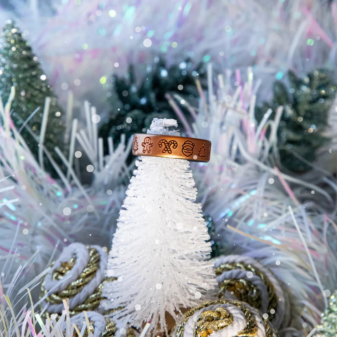 Christmas Icons Silicone Ring on Dual Layer 6mm