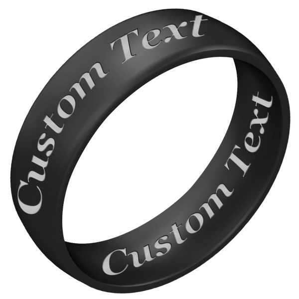 Custom Engraved Silicone Rings in Arc 6mm
