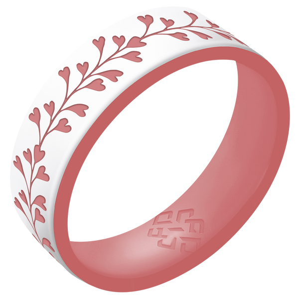 Heart Vine Silicone Ring on Dual Layer 6mm