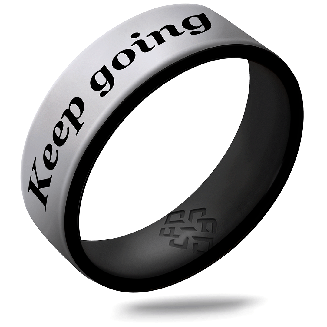 Custom Engraved Dual Layer Silicone Ring - Affirmations in 6mm
