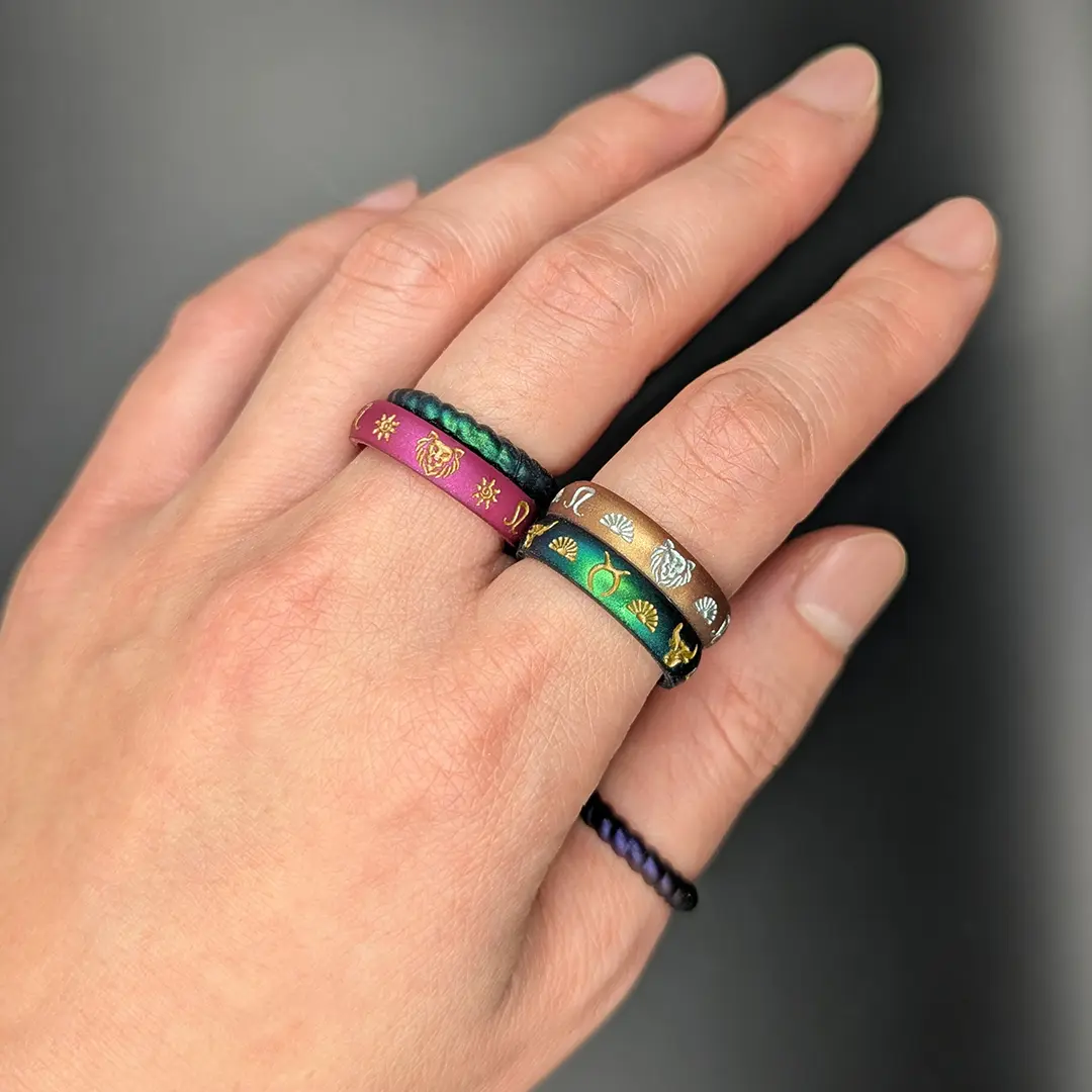 Sagittarius Rising Silicone Ring with Gold Inlay