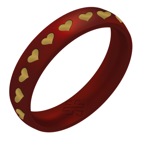 Hearts of Gold Silicone Ring on Arc 4mm