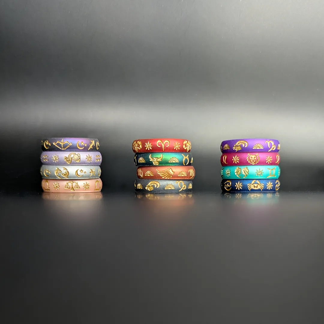 Scorpio Rising Silicone Ring with Gold Inlay