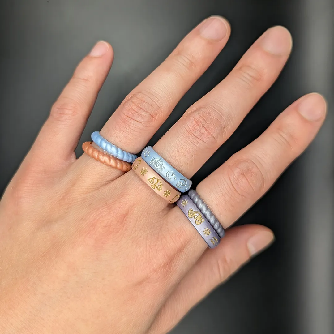 Pisces Rising Silicone Ring with Gold Inlay