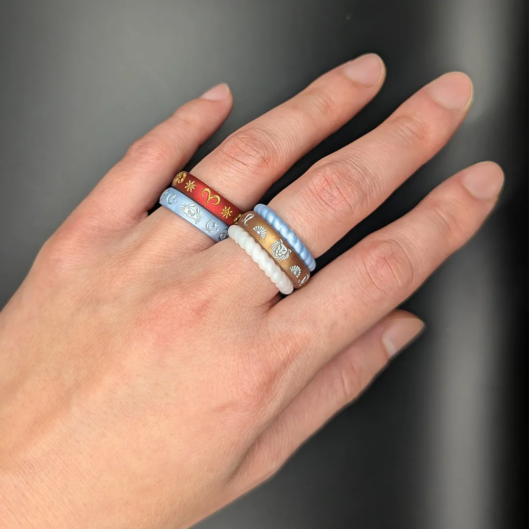 Sagittarius Rising Silicone Ring with Gold Inlay