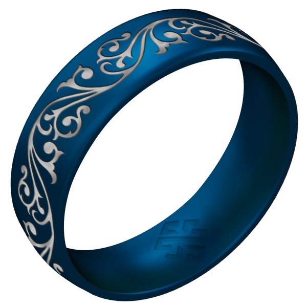 Silver Filigree Silicone Ring on Arc 6mm