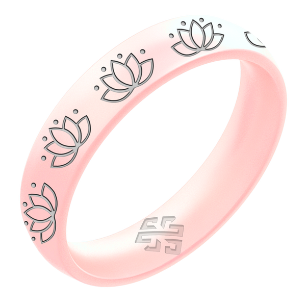 Silver Lotus Silicone Ring on Arc 4mm