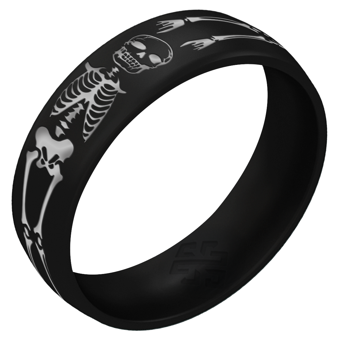 Silver Skeleton Silicone Ring on Arc 6mm