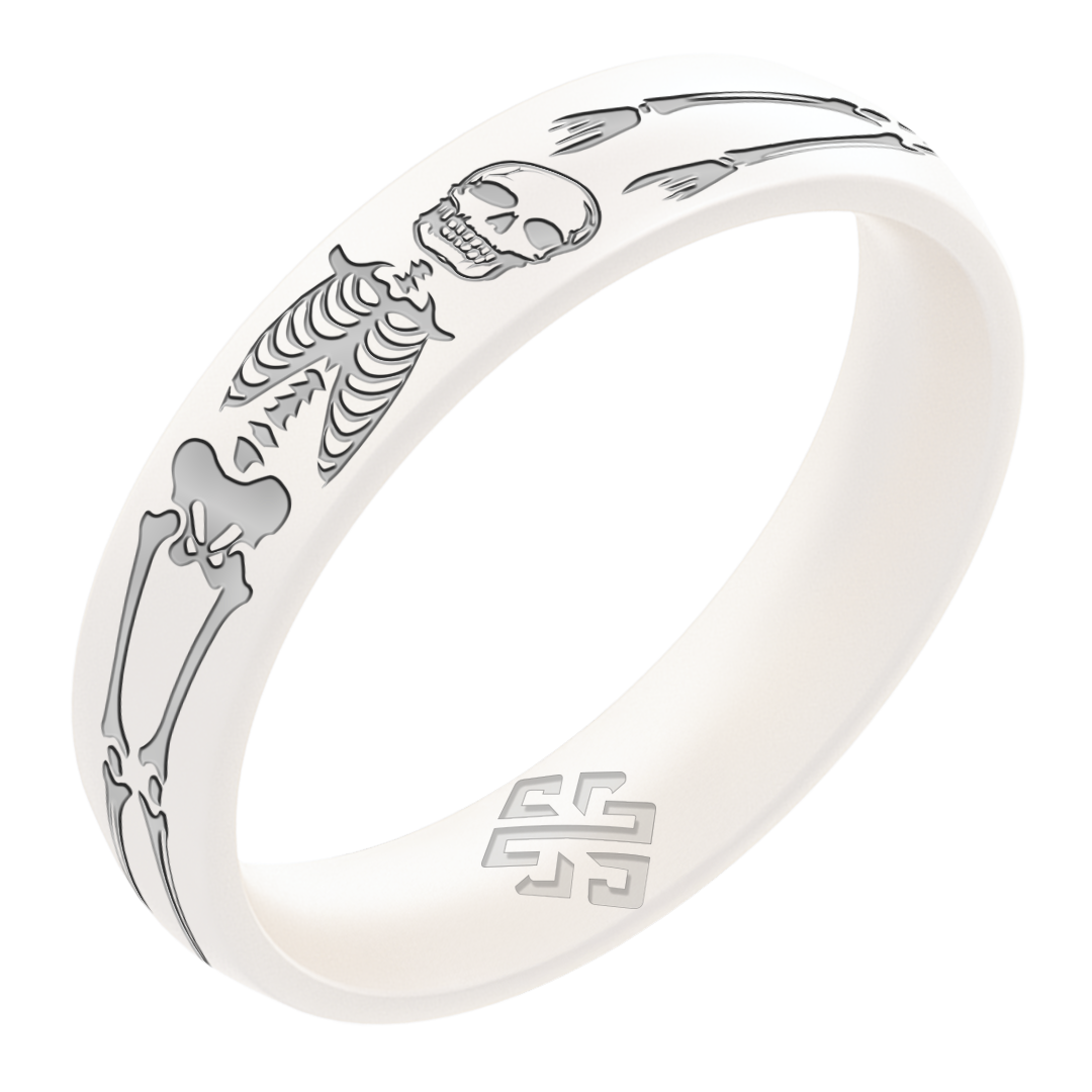 Silver Skeleton Silicone Ring on Arc 4mm